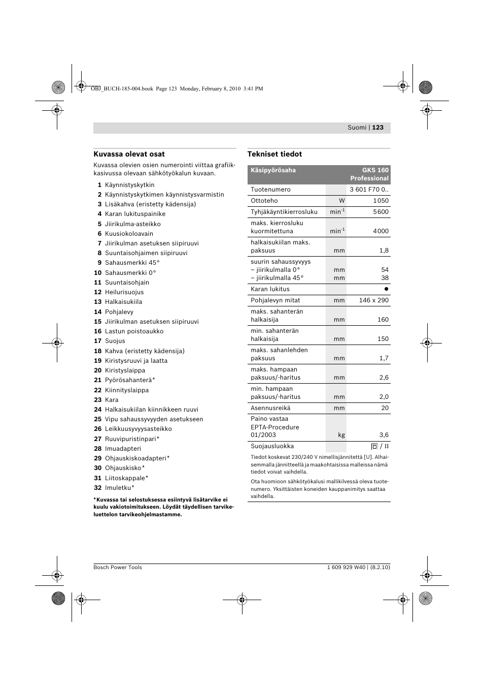 Bosch GKS 160 Professional User Manual | Page 123 / 333