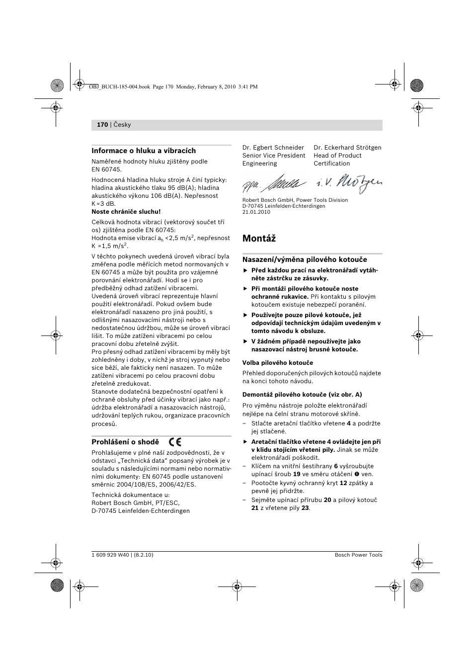 Montáž | Bosch GKS 160 Professional User Manual | Page 170 / 333