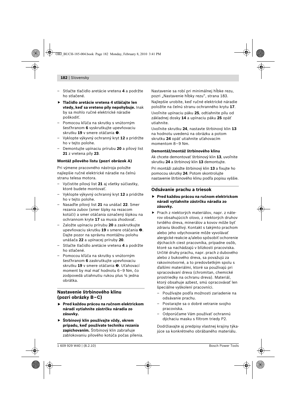 Bosch GKS 160 Professional User Manual | Page 182 / 333