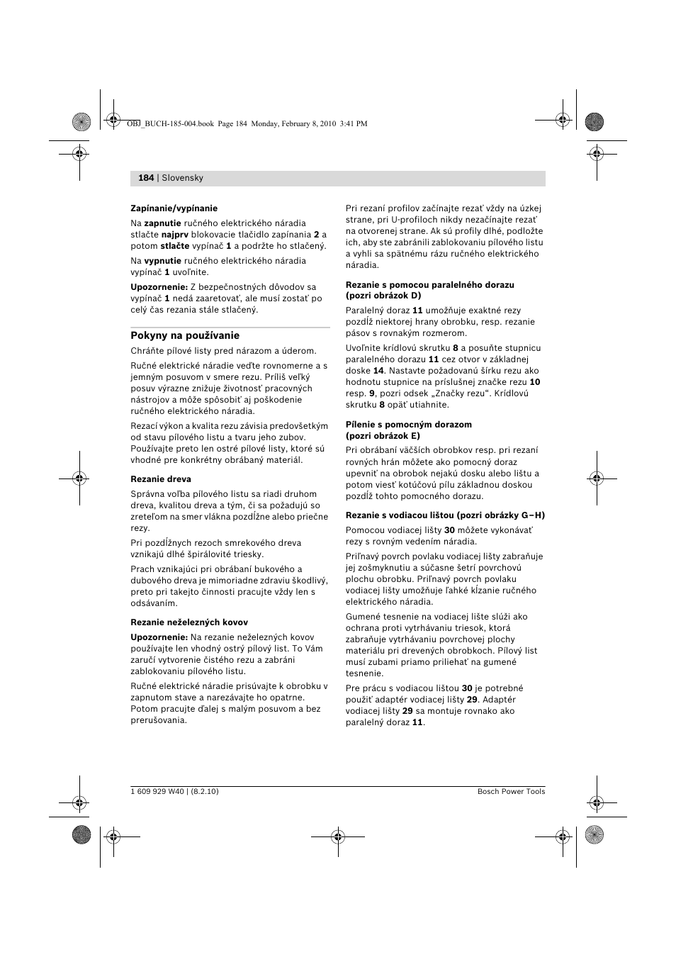 Bosch GKS 160 Professional User Manual | Page 184 / 333