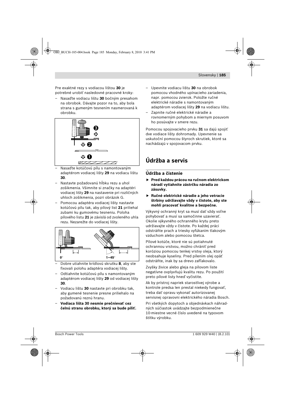 Údržba a servis | Bosch GKS 160 Professional User Manual | Page 185 / 333