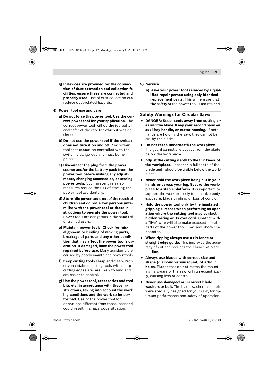 Bosch GKS 160 Professional User Manual | Page 19 / 333