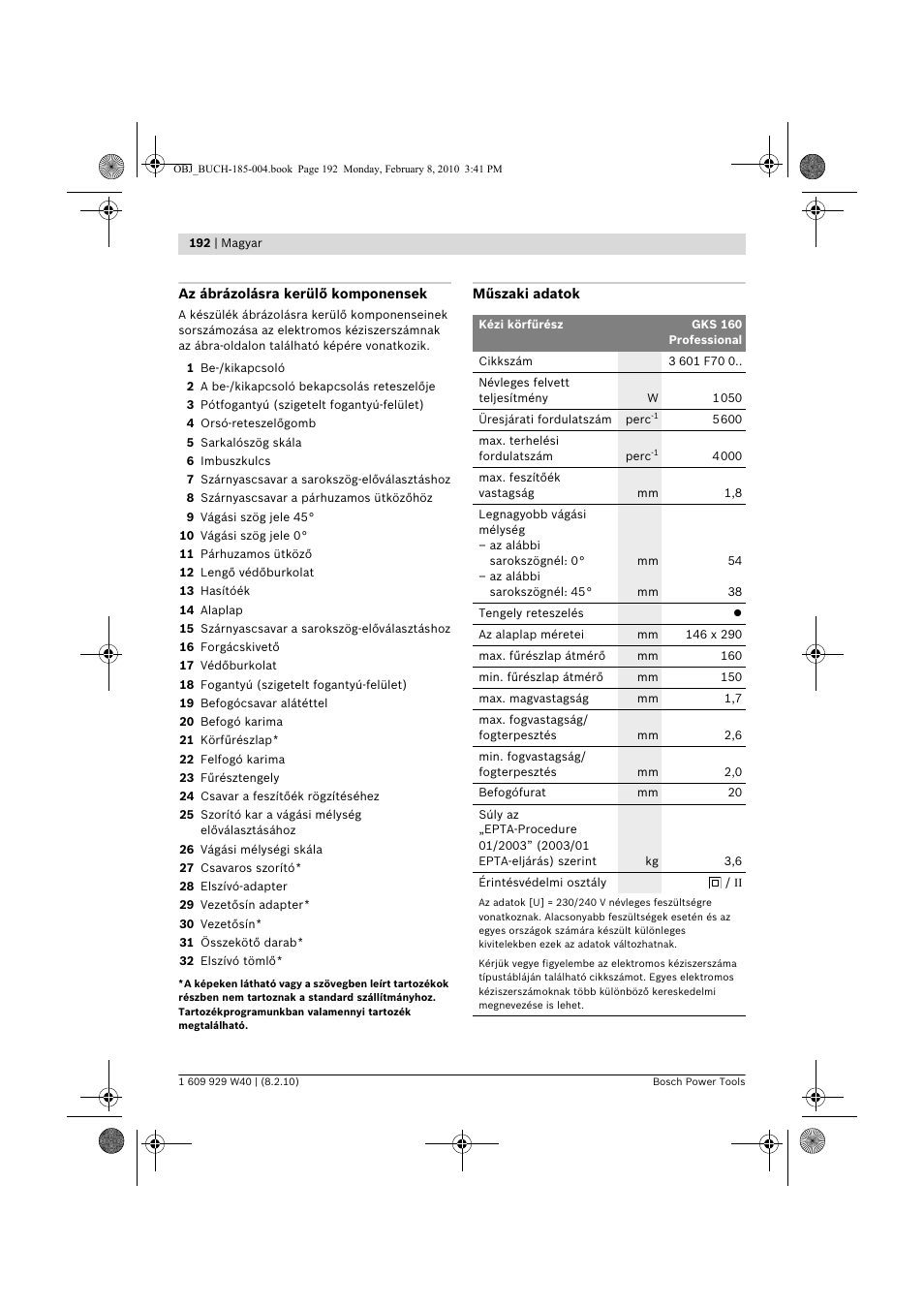 Bosch GKS 160 Professional User Manual | Page 192 / 333