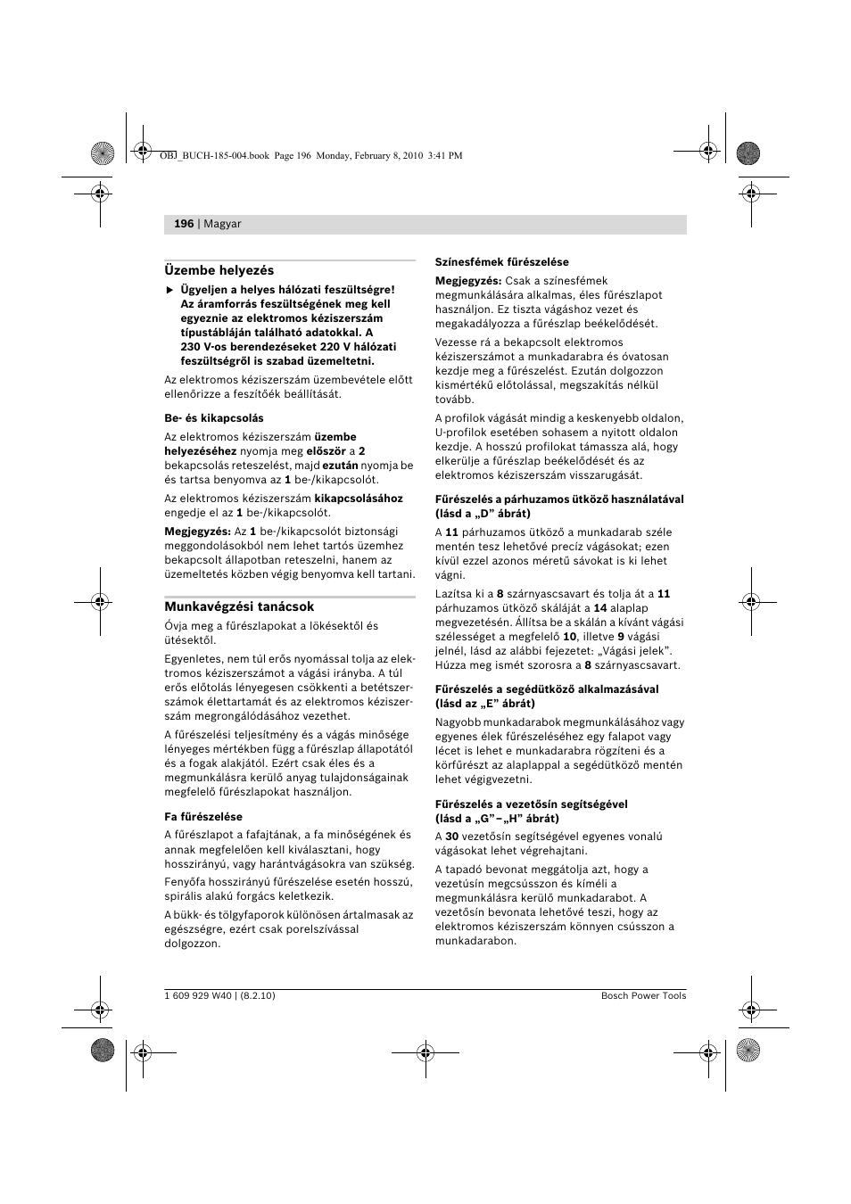 Bosch GKS 160 Professional User Manual | Page 196 / 333