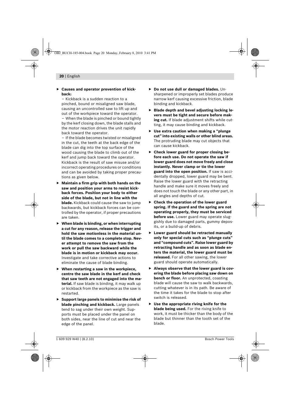 Bosch GKS 160 Professional User Manual | Page 20 / 333