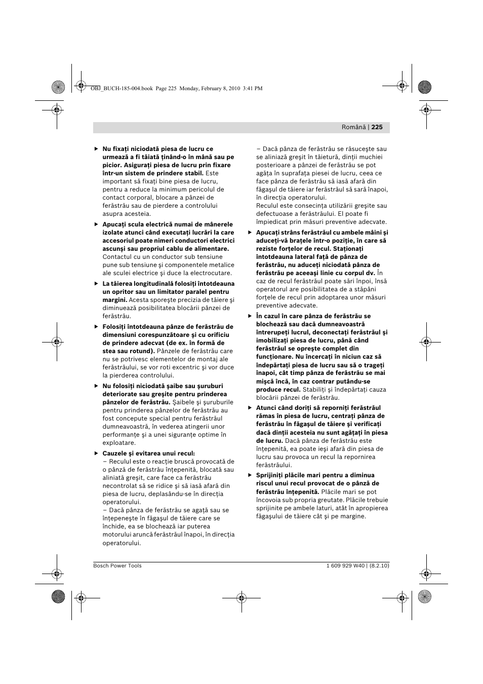 Bosch GKS 160 Professional User Manual | Page 225 / 333