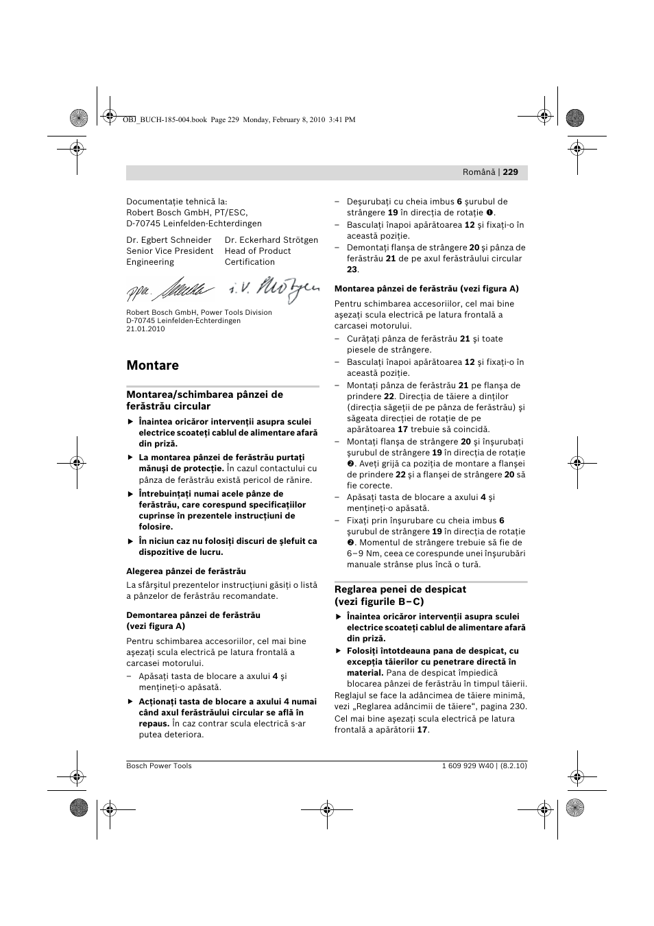 Montare | Bosch GKS 160 Professional User Manual | Page 229 / 333