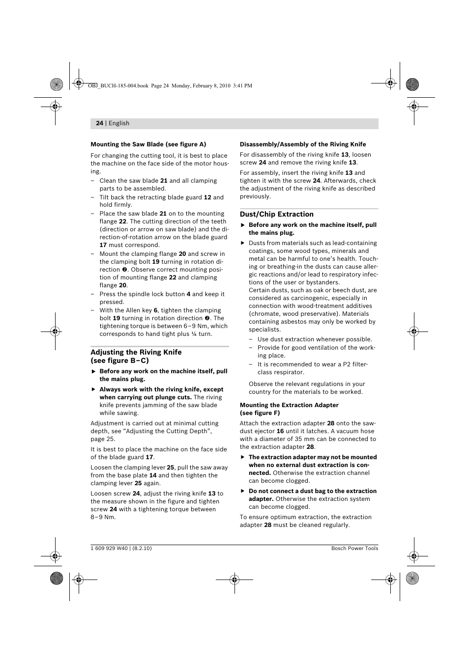 Bosch GKS 160 Professional User Manual | Page 24 / 333