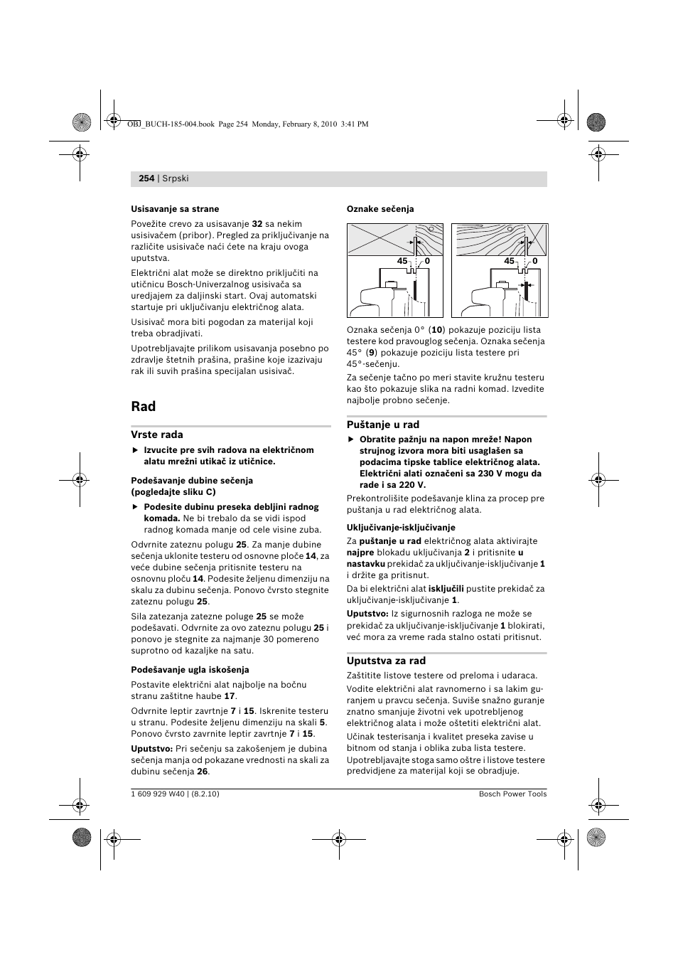 Bosch GKS 160 Professional User Manual | Page 254 / 333