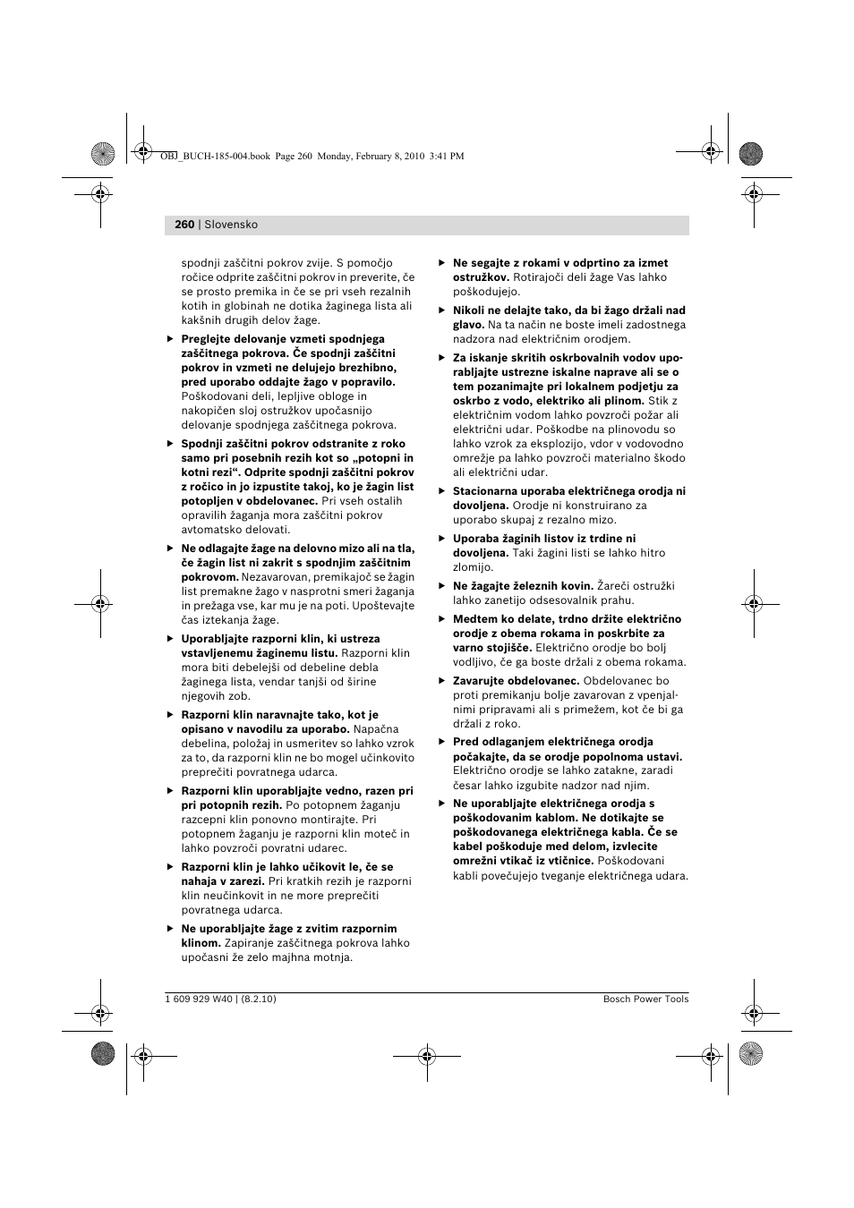 Bosch GKS 160 Professional User Manual | Page 260 / 333