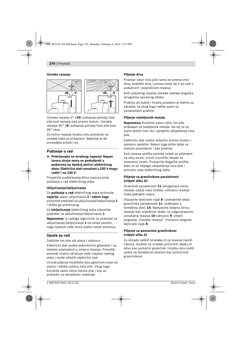 Bosch GKS 160 Professional User Manual | Page 276 / 333