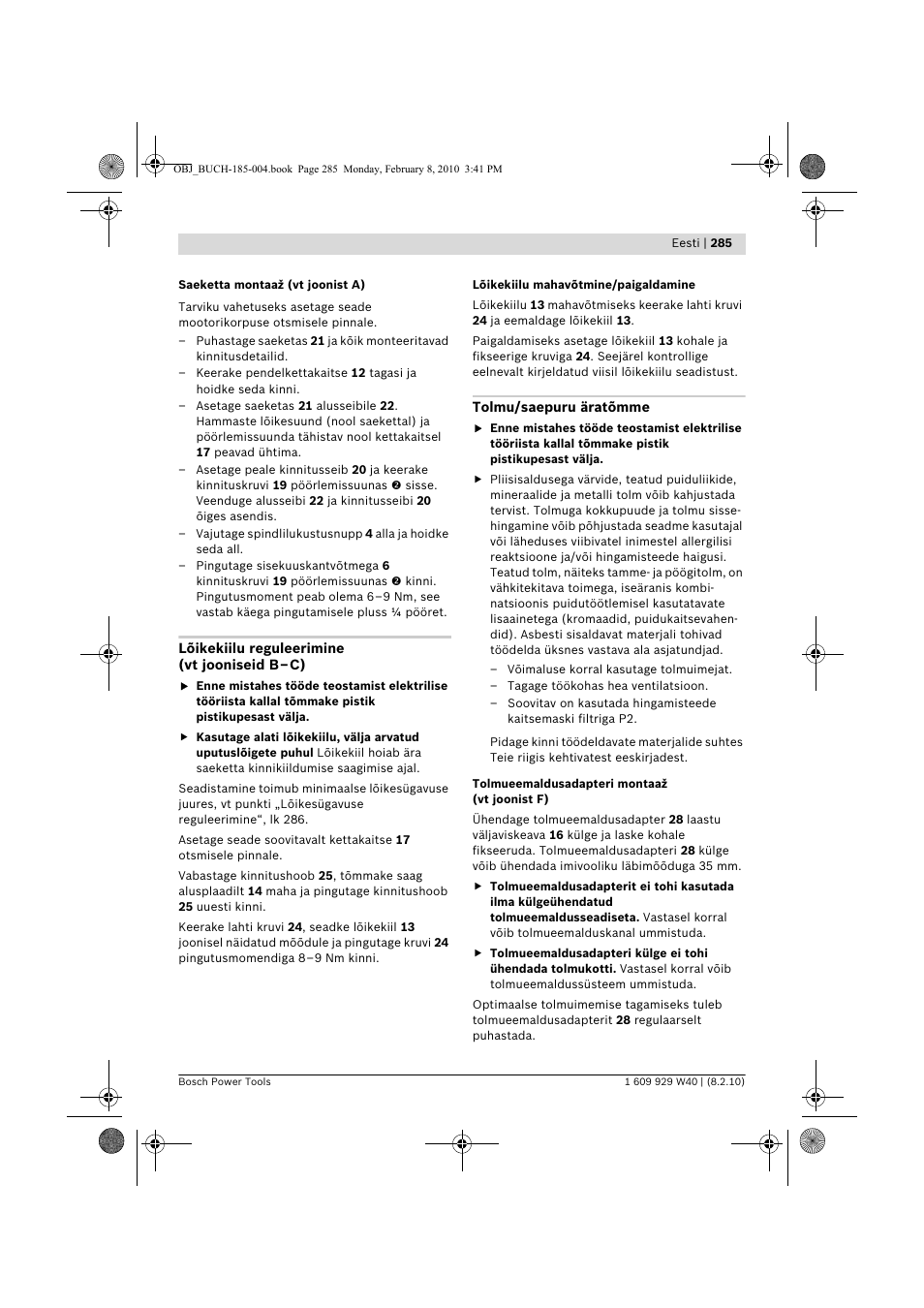 Bosch GKS 160 Professional User Manual | Page 285 / 333