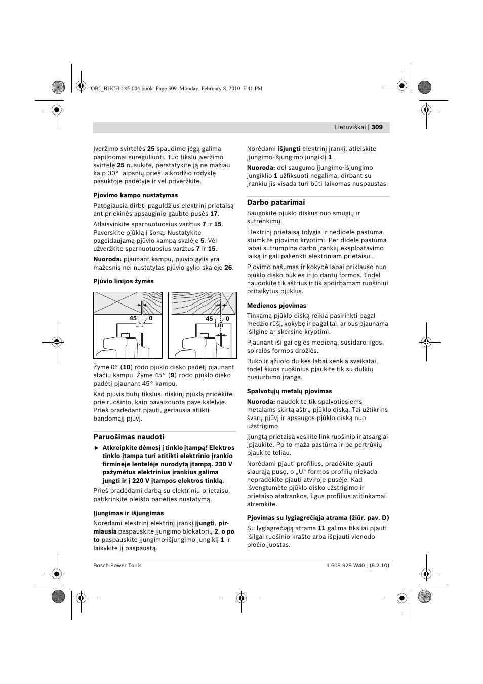 Bosch GKS 160 Professional User Manual | Page 309 / 333