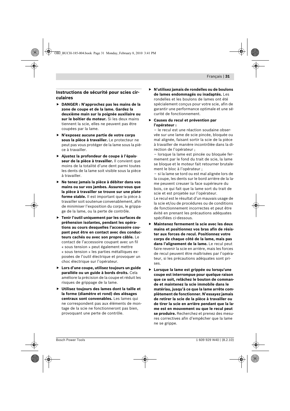 Bosch GKS 160 Professional User Manual | Page 31 / 333