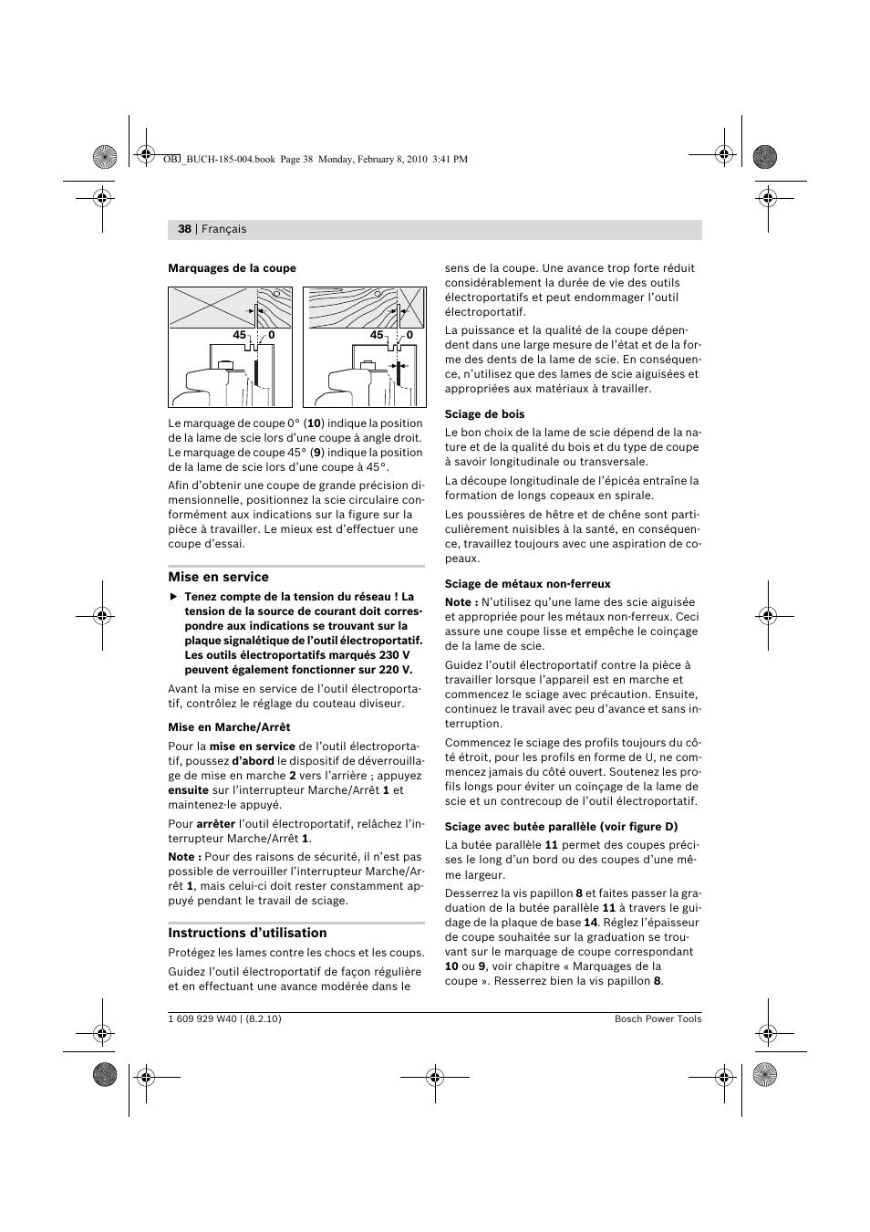 Bosch GKS 160 Professional User Manual | Page 38 / 333