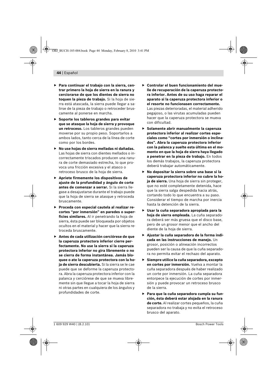 Bosch GKS 160 Professional User Manual | Page 44 / 333