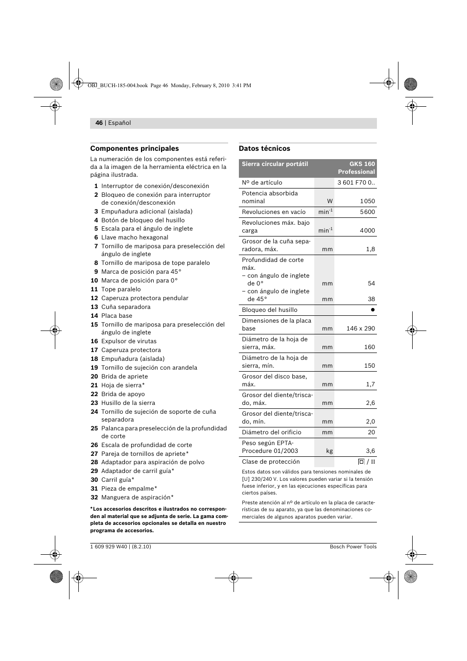 Bosch GKS 160 Professional User Manual | Page 46 / 333