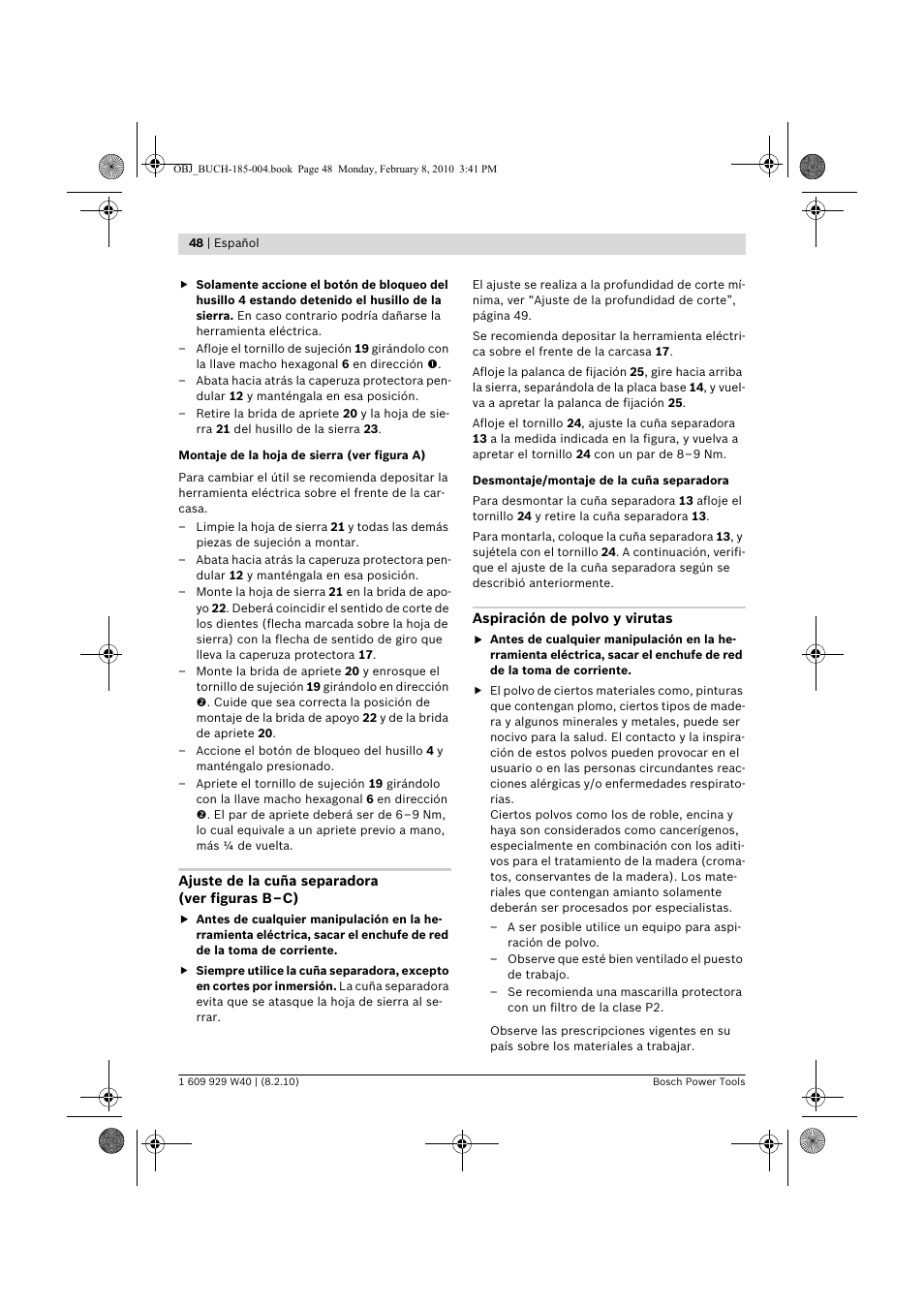 Bosch GKS 160 Professional User Manual | Page 48 / 333