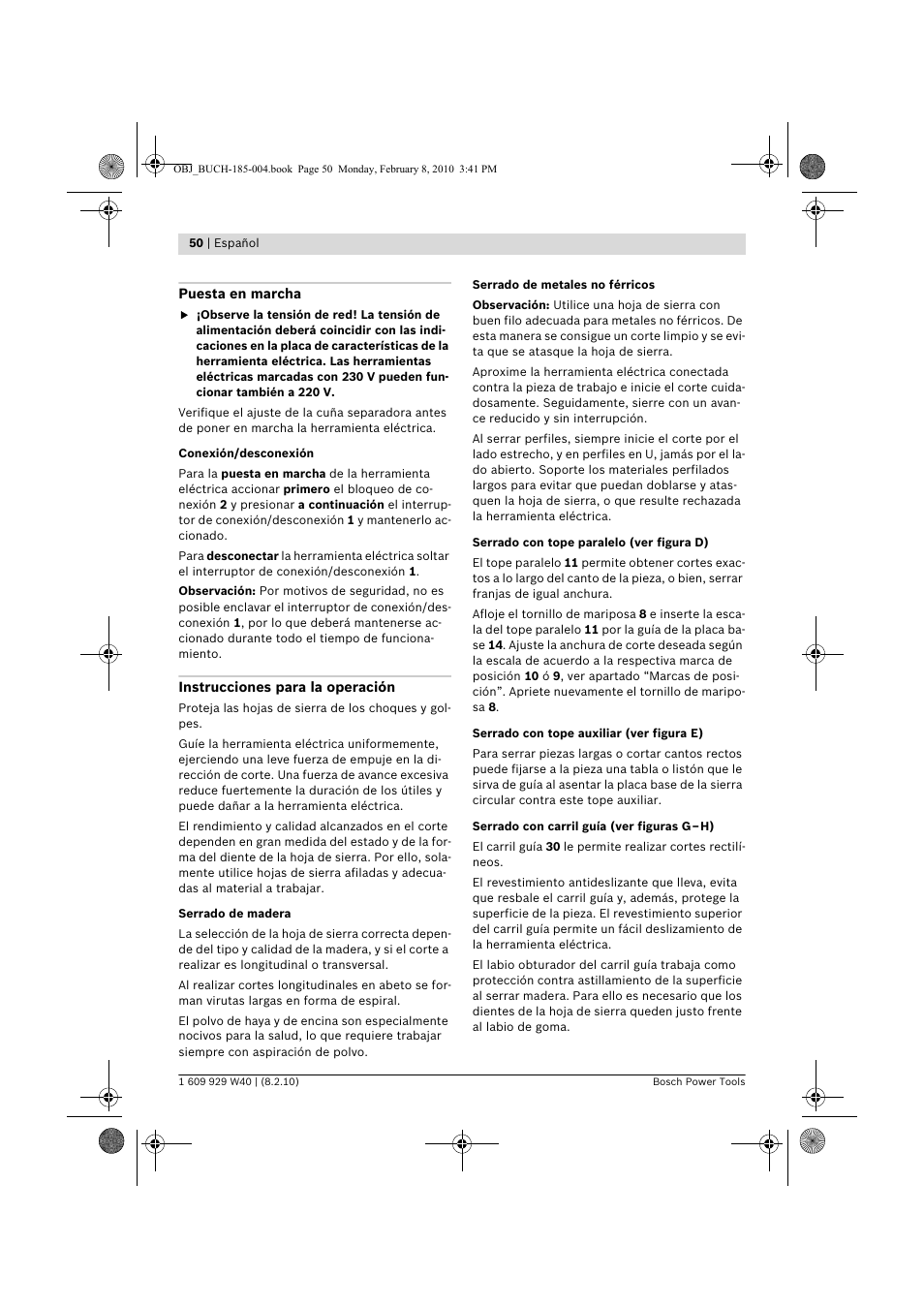 Bosch GKS 160 Professional User Manual | Page 50 / 333