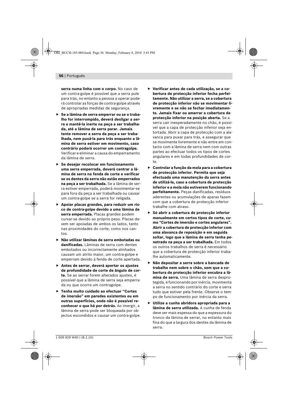 Bosch GKS 160 Professional User Manual | Page 56 / 333