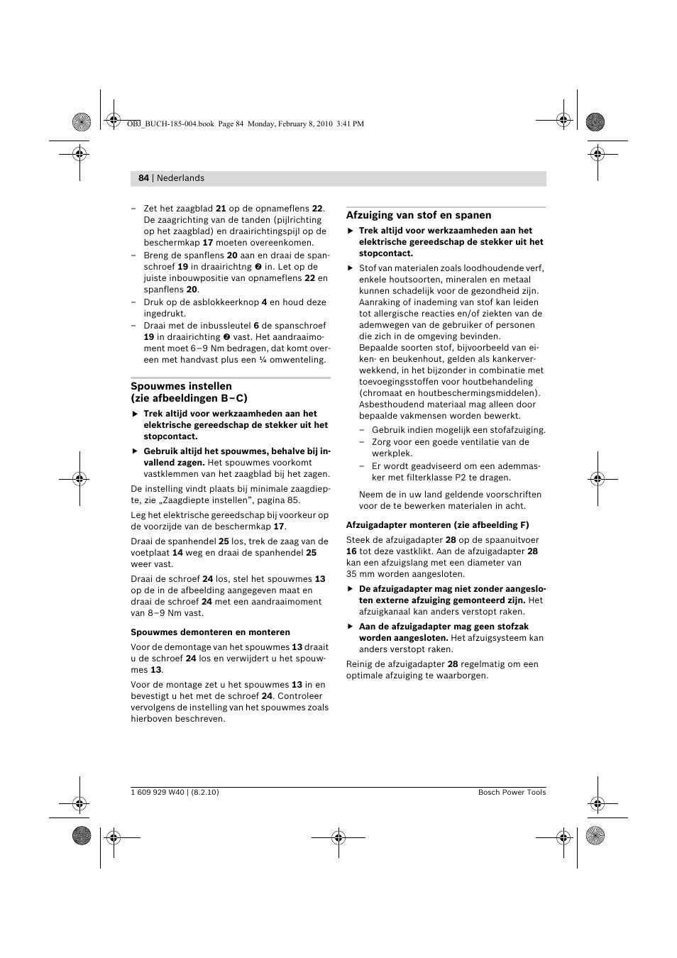 Bosch GKS 160 Professional User Manual | Page 84 / 333