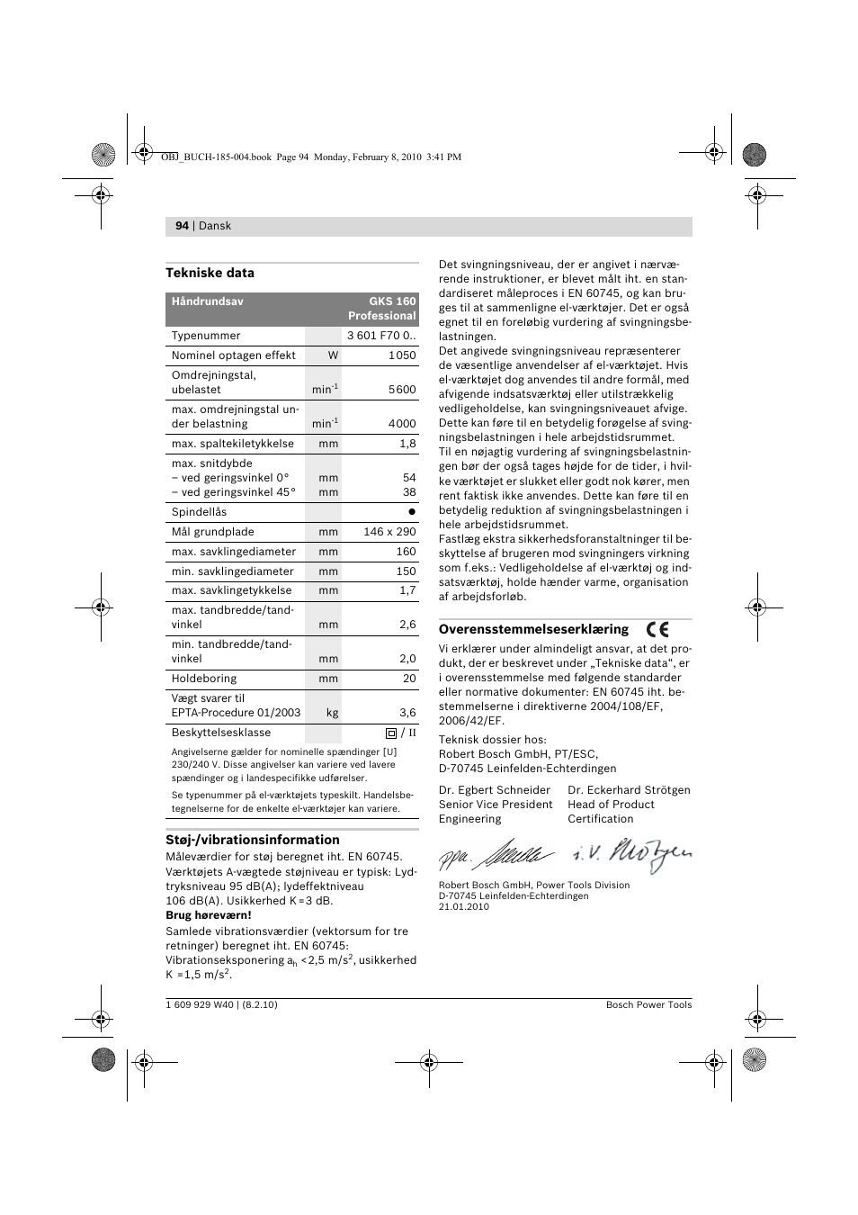 Bosch GKS 160 Professional User Manual | Page 94 / 333