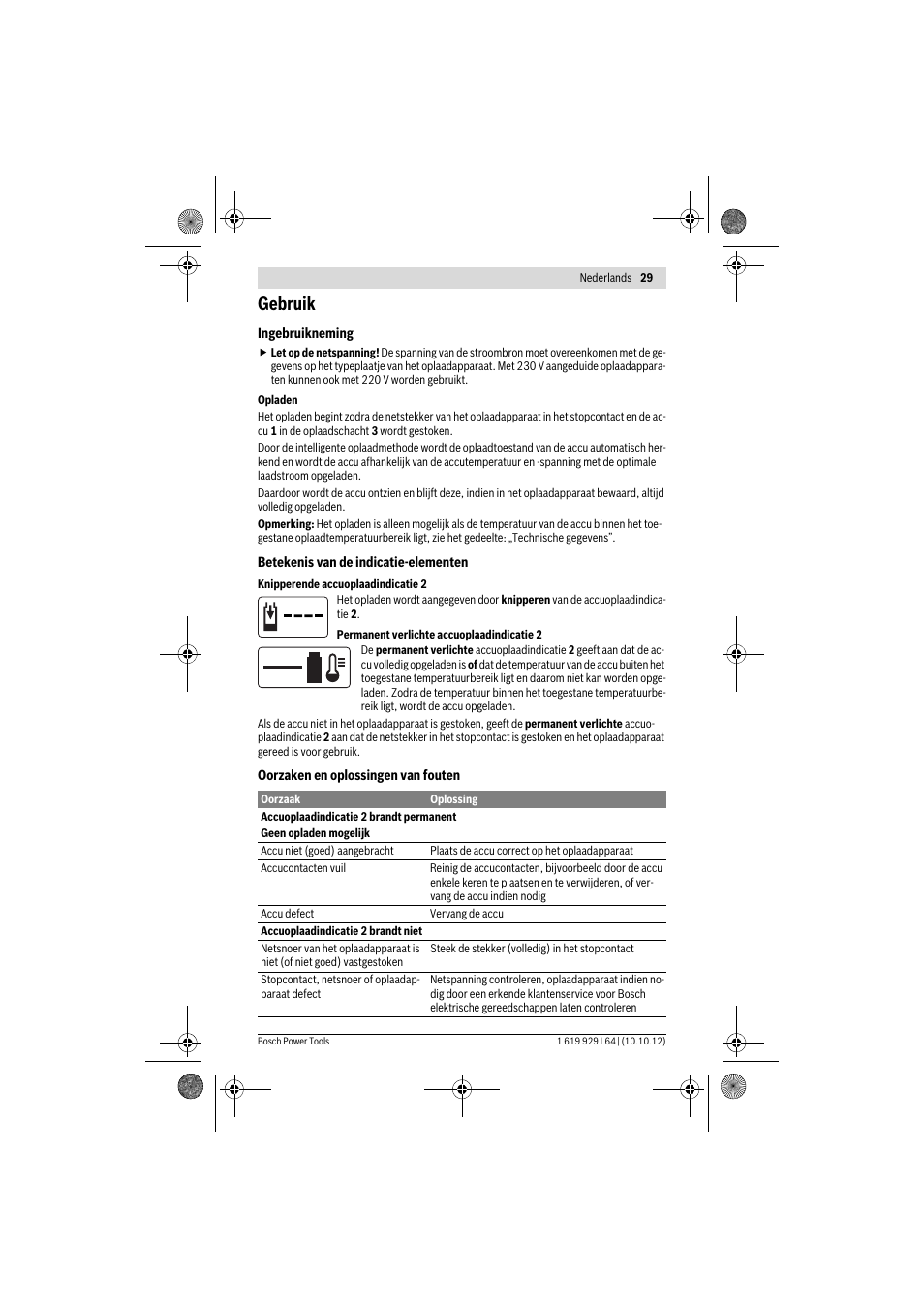 Gebruik | Bosch AL 1115 CV User Manual | Page 29 / 108