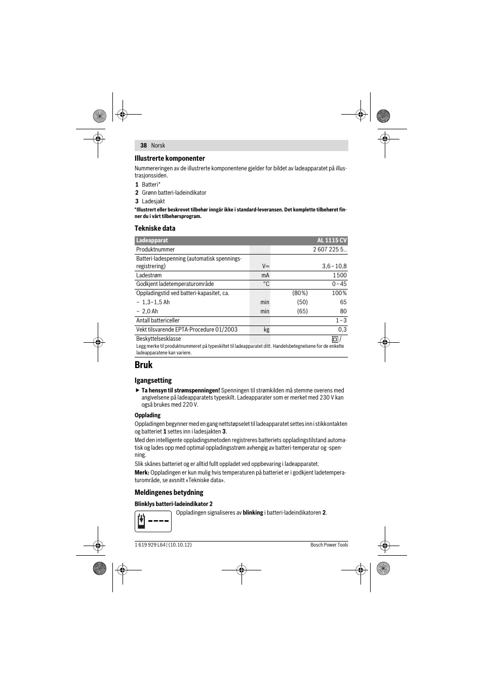 Bruk | Bosch AL 1115 CV User Manual | Page 38 / 108