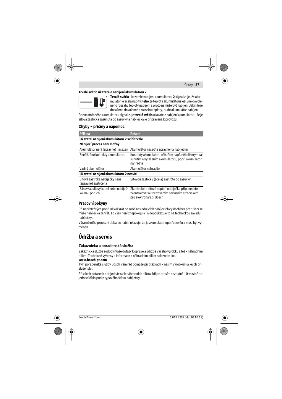 Údržba a servis | Bosch AL 1115 CV User Manual | Page 57 / 108