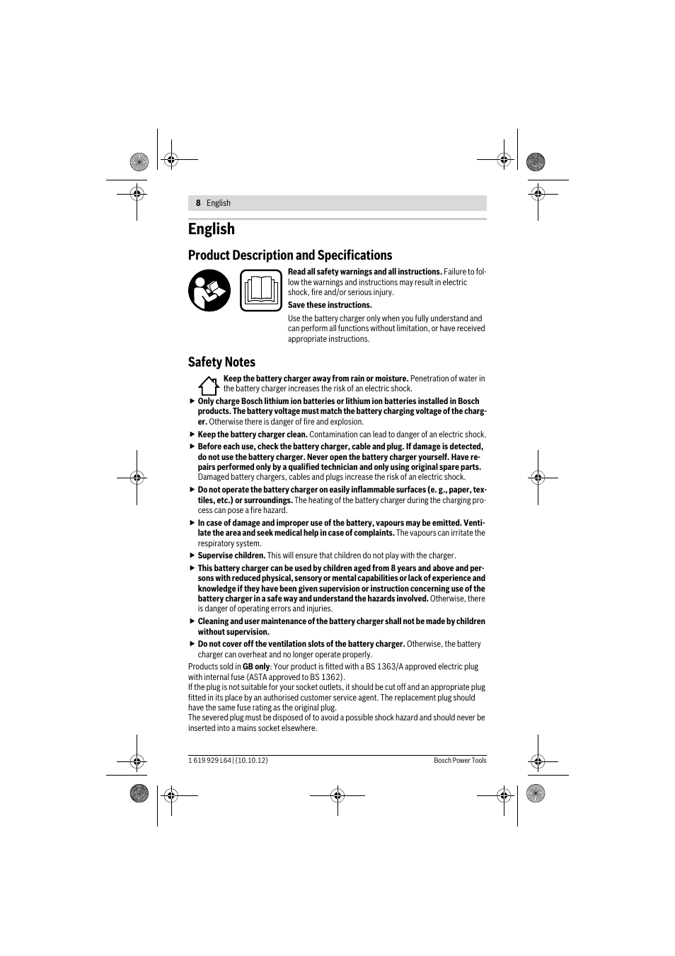 English, Product description and specifications | Bosch AL 1115 CV User Manual | Page 8 / 108