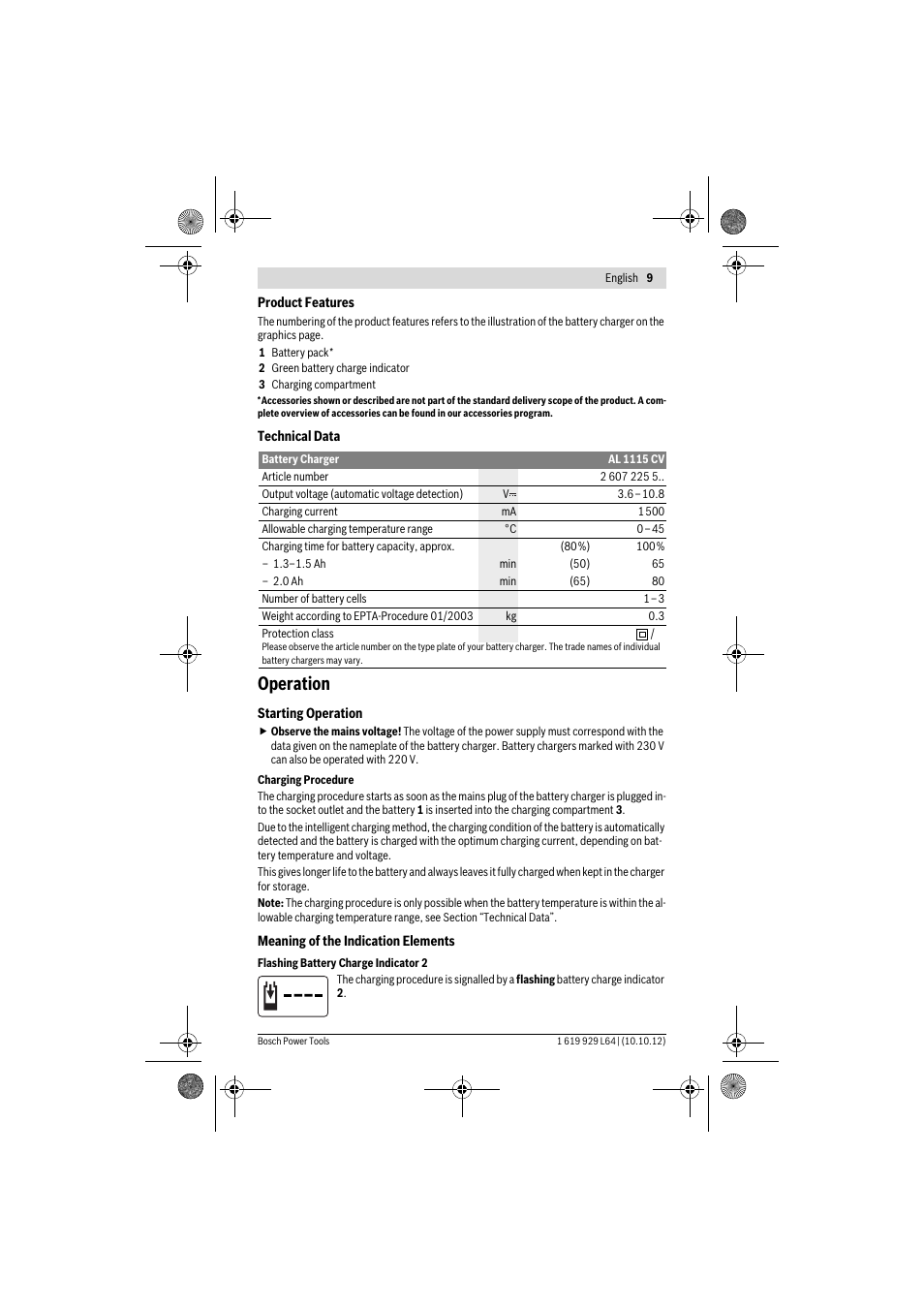 Operation | Bosch AL 1115 CV User Manual | Page 9 / 108