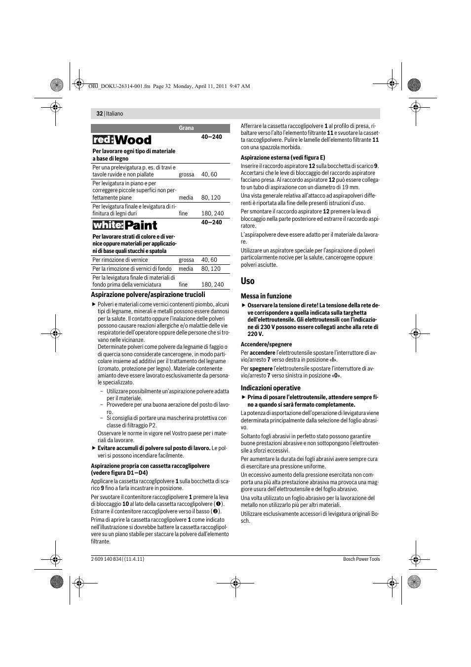 Bosch GSS 140 A Professional User Manual | Page 32 / 132