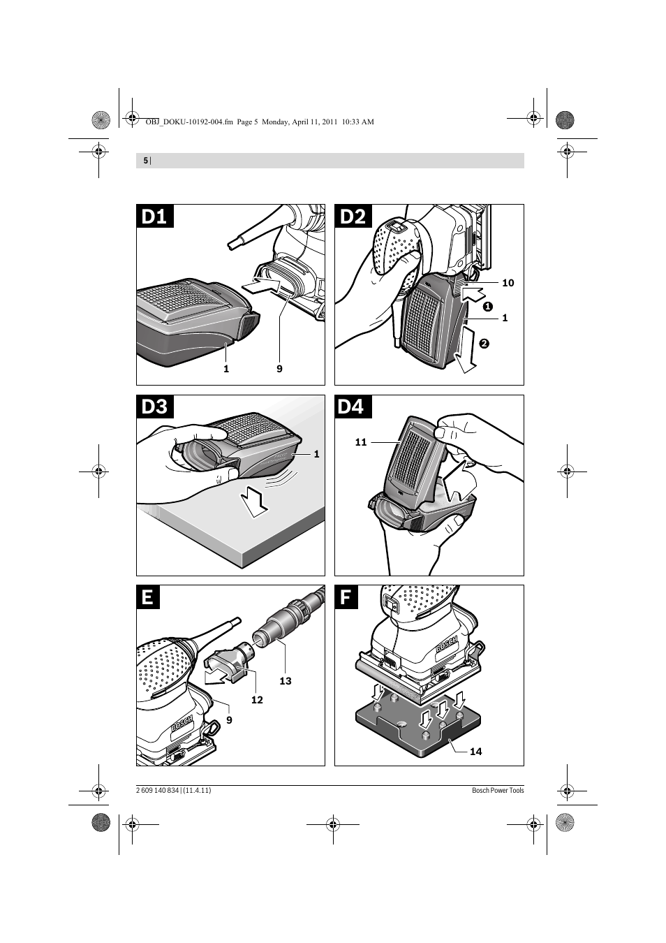 Fe d4 d3 d2 | Bosch GSS 140 A Professional User Manual | Page 5 / 132
