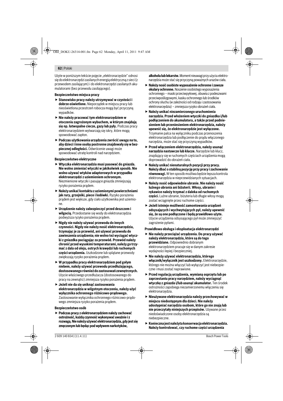 Bosch GSS 140 A Professional User Manual | Page 62 / 132