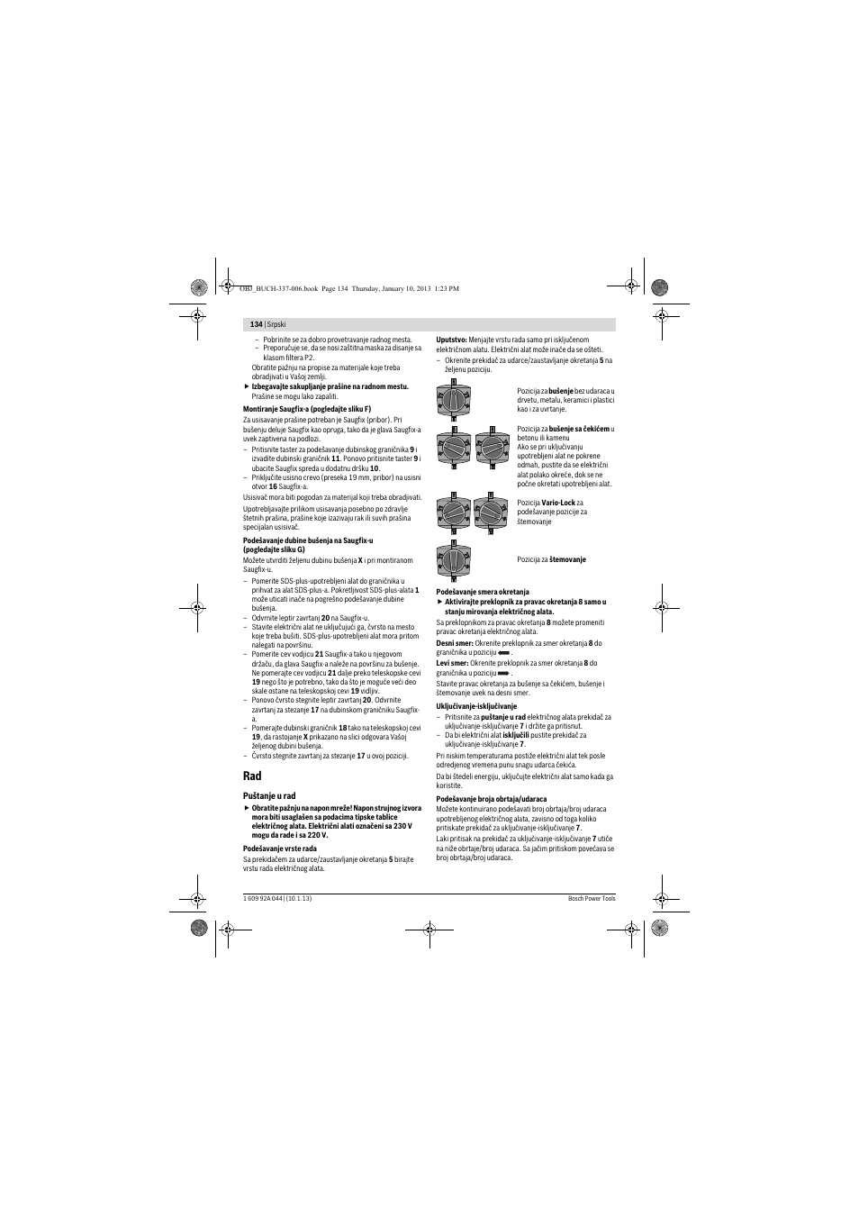 Bosch GBH 4-32 DFR Professional User Manual | Page 134 / 177