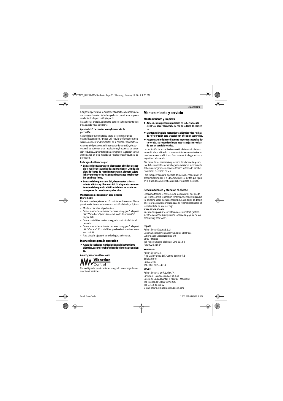 Mantenimiento y servicio | Bosch GBH 4-32 DFR Professional User Manual | Page 29 / 177