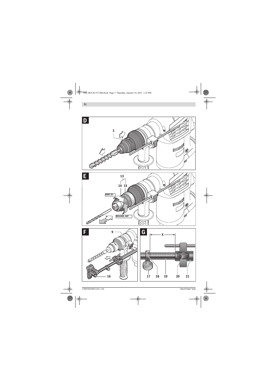 Bosch GBH 4-32 DFR Professional User Manual | Page 5 / 177