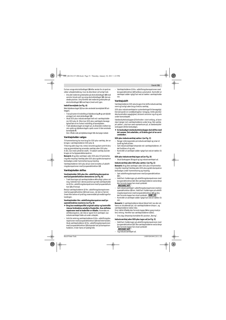 Bosch GBH 4-32 DFR Professional User Manual | Page 51 / 177