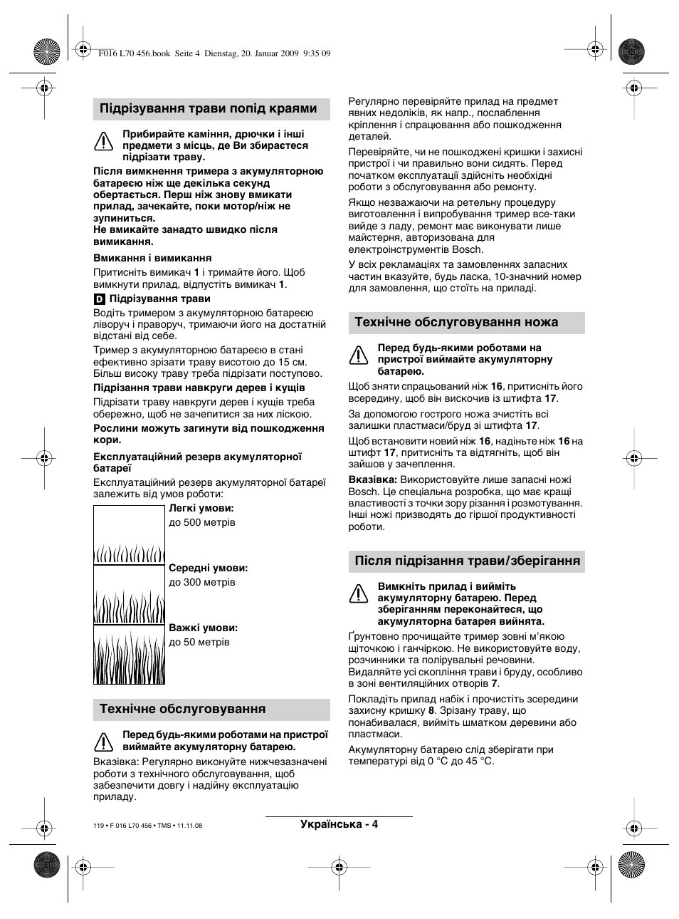Bosch ART EASYTRIM Accu User Manual | Page 119 / 171