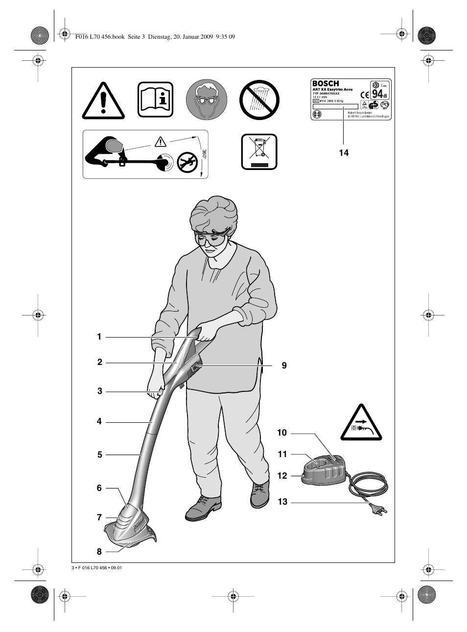 Bosch ART EASYTRIM Accu User Manual | Page 3 / 171