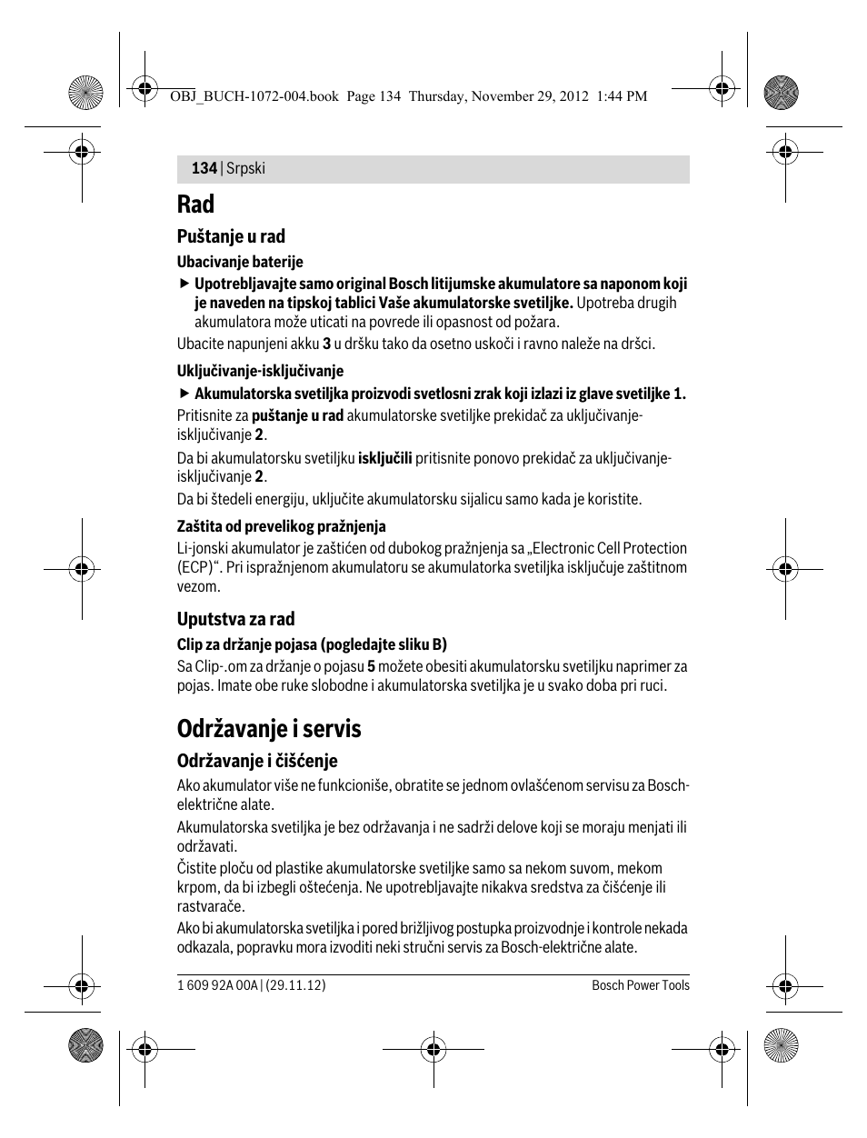 Održavanje i servis | Bosch GLI 10,8 V-LI Professional User Manual | Page 134 / 177