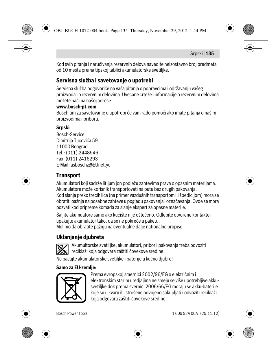 Bosch GLI 10,8 V-LI Professional User Manual | Page 135 / 177