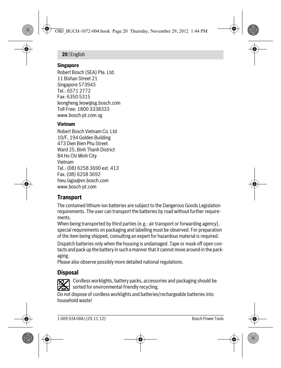 Bosch GLI 10,8 V-LI Professional User Manual | Page 20 / 177