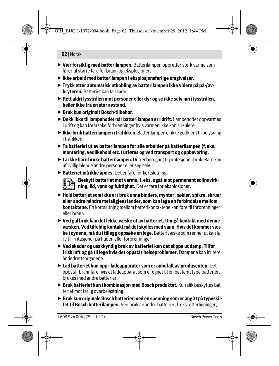 Bosch GLI 10,8 V-LI Professional User Manual | Page 62 / 177