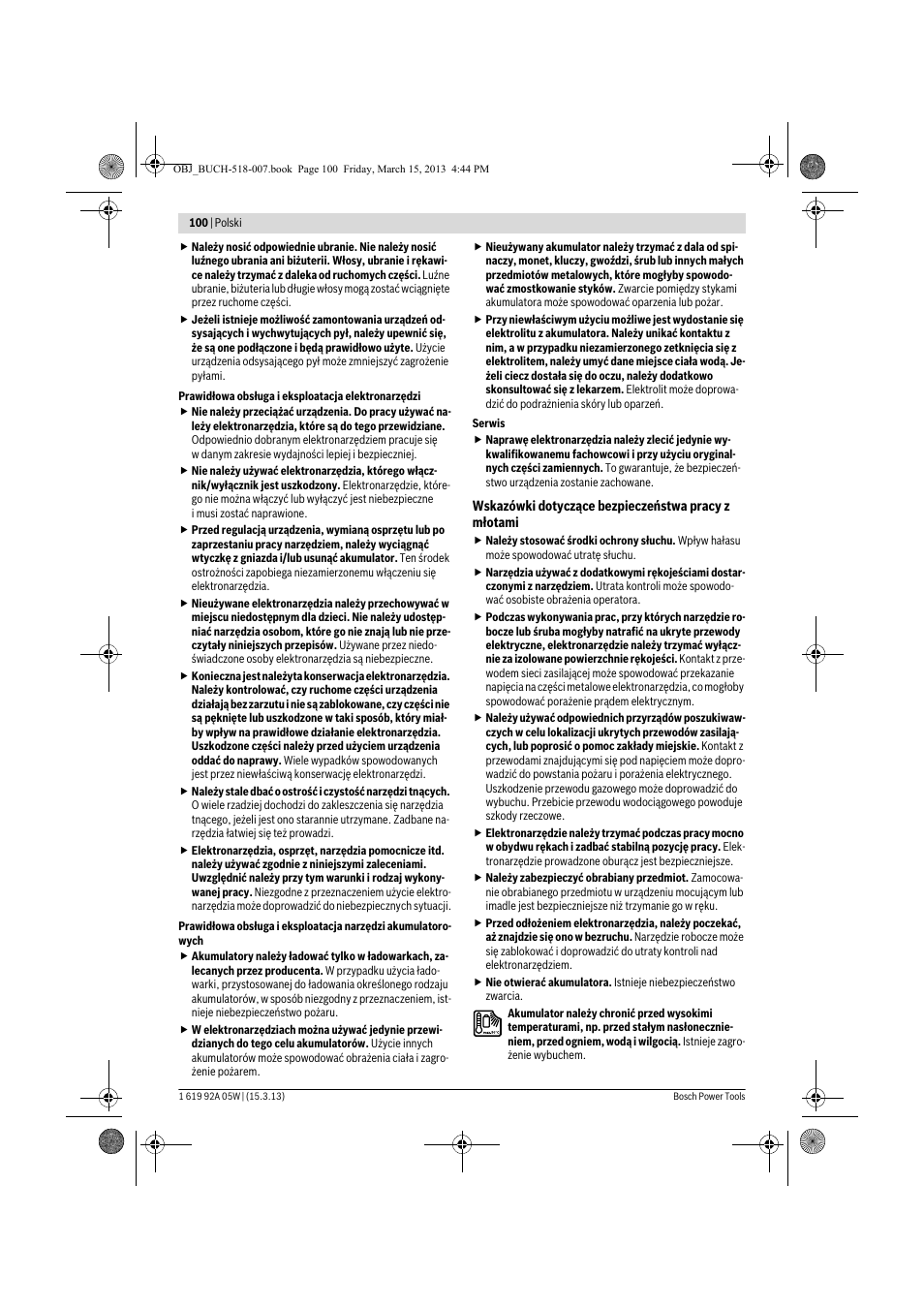 Bosch GBH 36 V-LI Compact Professional User Manual | Page 100 / 231