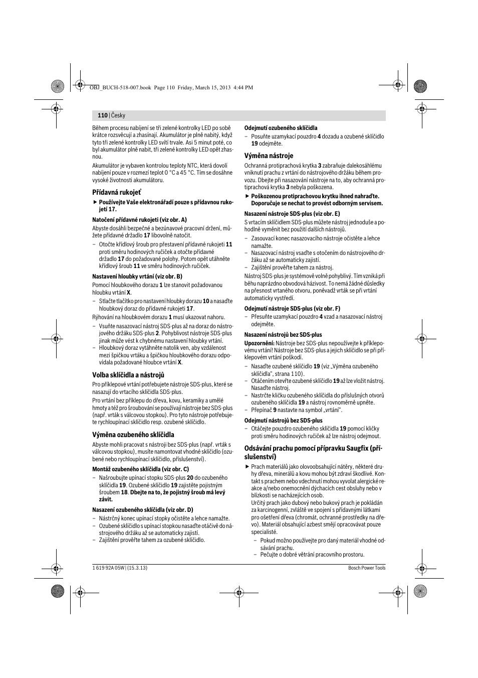 Bosch GBH 36 V-LI Compact Professional User Manual | Page 110 / 231