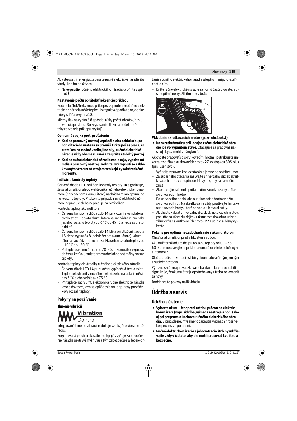 Údržba a servis | Bosch GBH 36 V-LI Compact Professional User Manual | Page 119 / 231