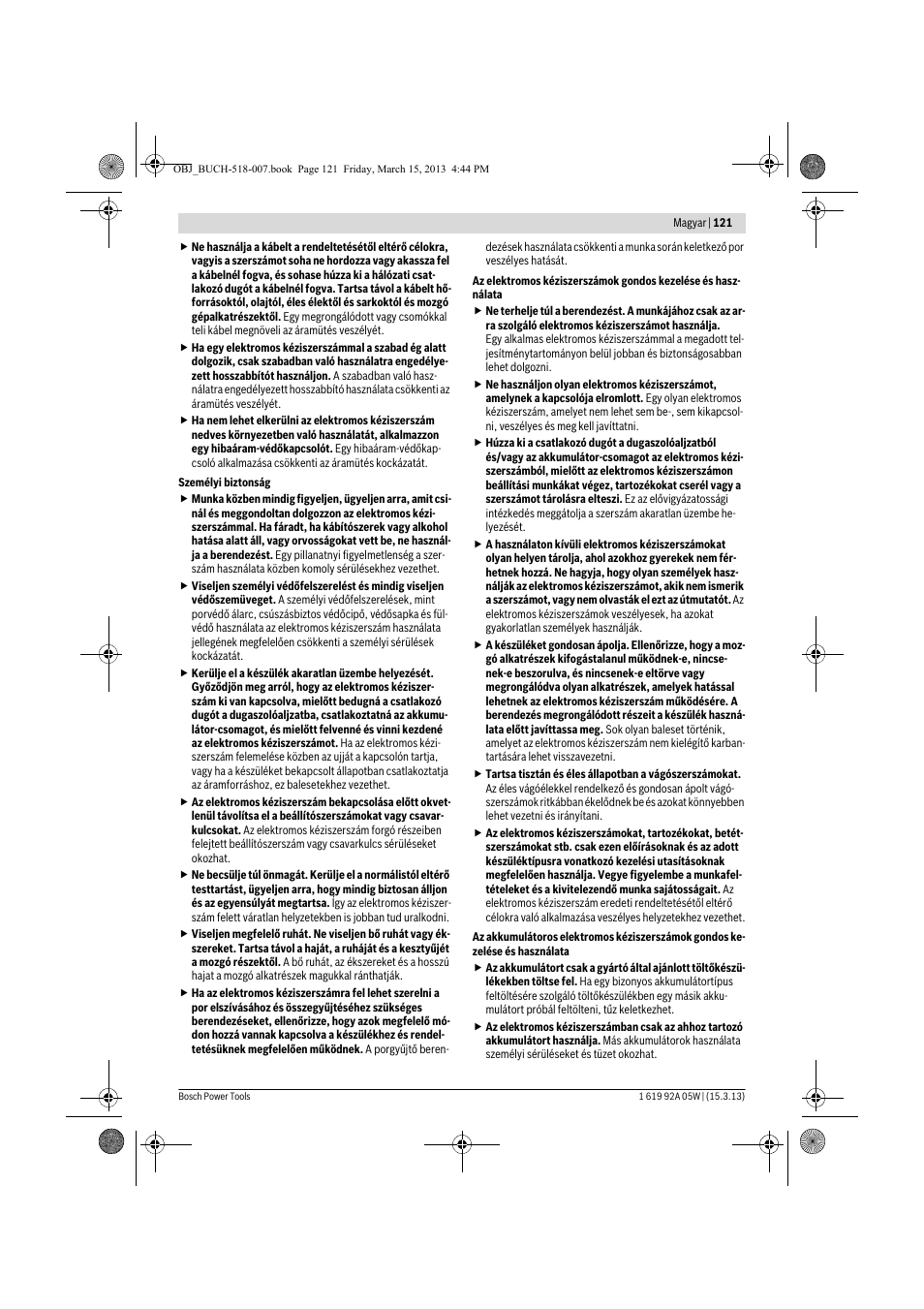 Bosch GBH 36 V-LI Compact Professional User Manual | Page 121 / 231