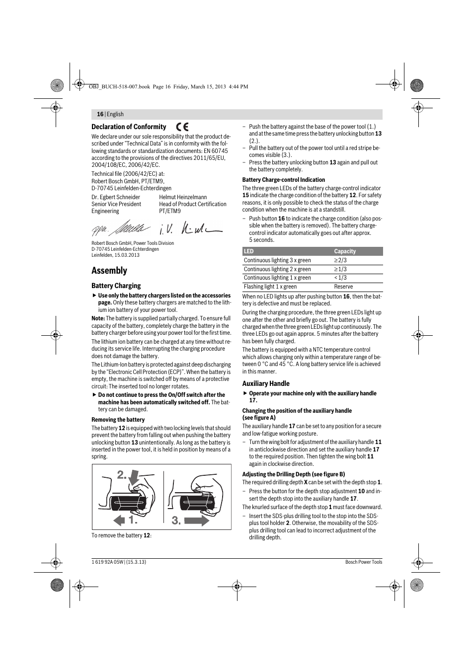 Assembly | Bosch GBH 36 V-LI Compact Professional User Manual | Page 16 / 231