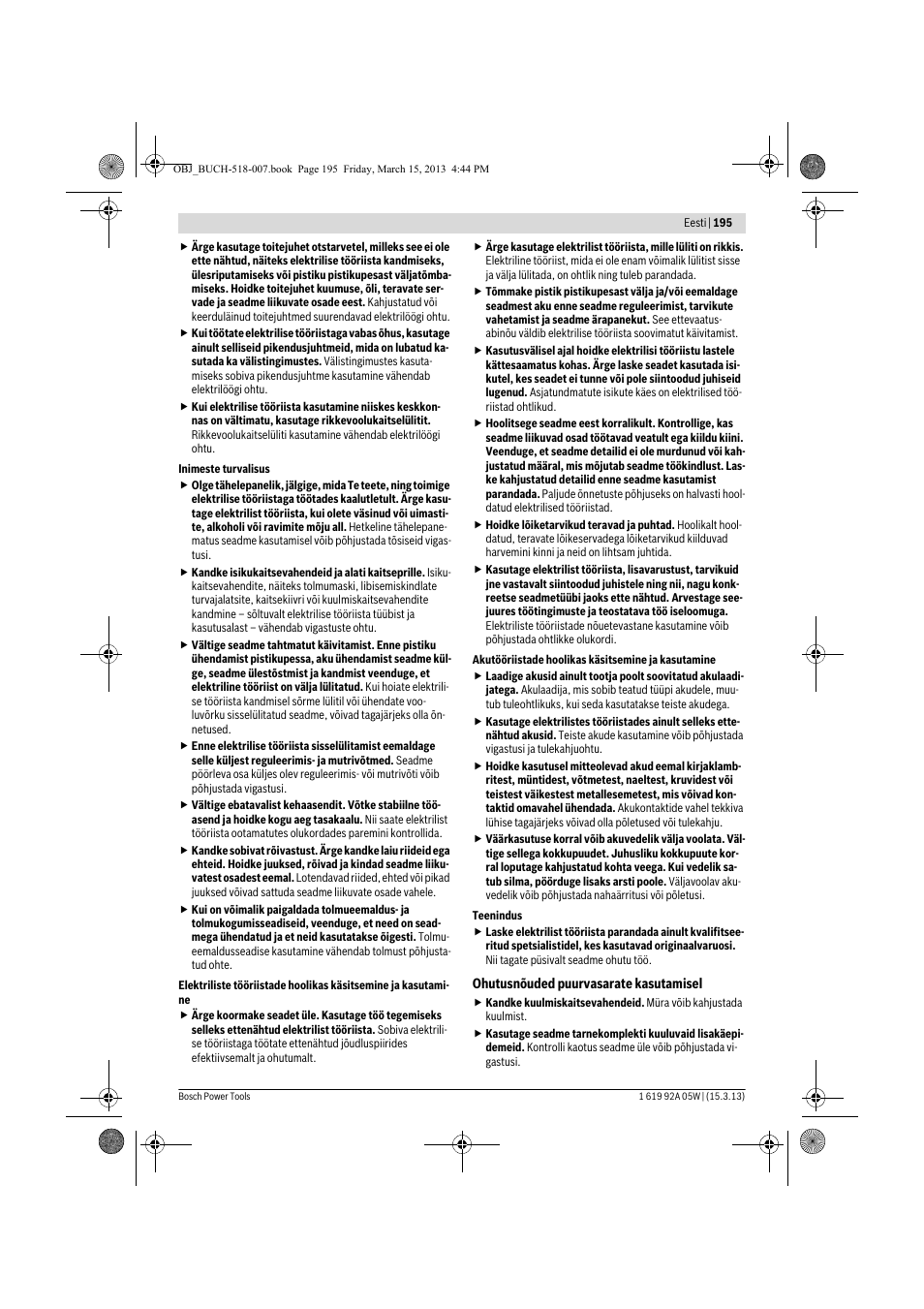 Bosch GBH 36 V-LI Compact Professional User Manual | Page 195 / 231